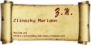 Zlinszky Mariann névjegykártya